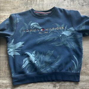 Tommy Hilfiger Blue Leaf Print Sweatshirt